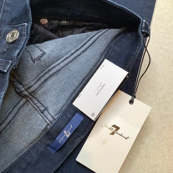7 For All Mankind Jeans 25X35 Dojo Deep Blue NWT - Picture 4 of 6